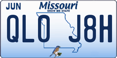MO license plate QL0J8H