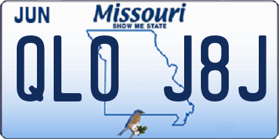 MO license plate QL0J8J