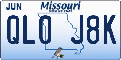 MO license plate QL0J8K