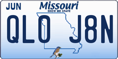 MO license plate QL0J8N