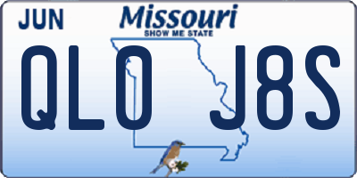 MO license plate QL0J8S