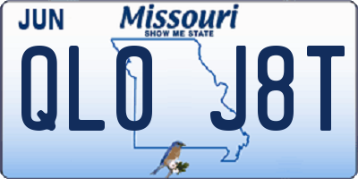 MO license plate QL0J8T
