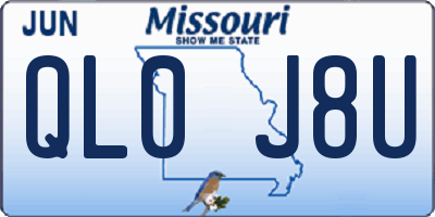 MO license plate QL0J8U
