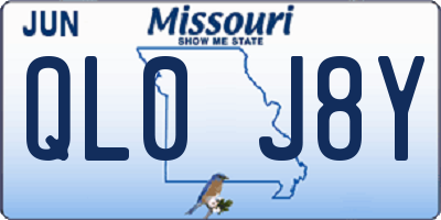 MO license plate QL0J8Y