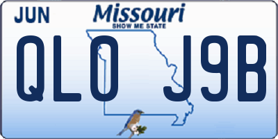 MO license plate QL0J9B