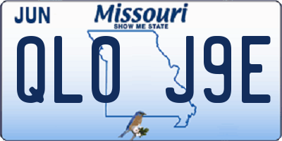 MO license plate QL0J9E