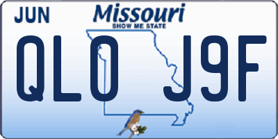 MO license plate QL0J9F