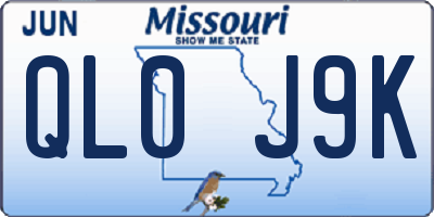 MO license plate QL0J9K