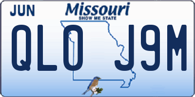 MO license plate QL0J9M