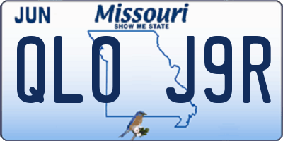 MO license plate QL0J9R