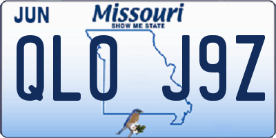 MO license plate QL0J9Z