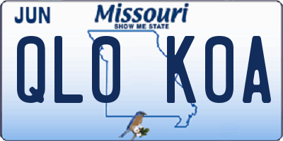 MO license plate QL0K0A