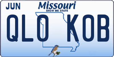 MO license plate QL0K0B