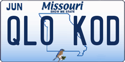 MO license plate QL0K0D
