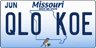 MO license plate QL0K0E