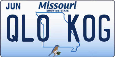 MO license plate QL0K0G