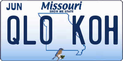 MO license plate QL0K0H