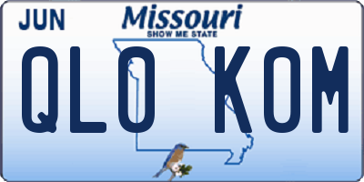 MO license plate QL0K0M