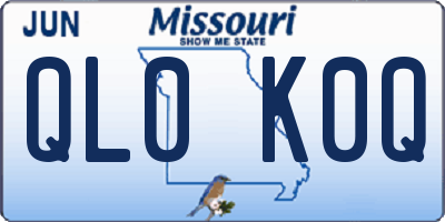 MO license plate QL0K0Q