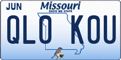 MO license plate QL0K0U