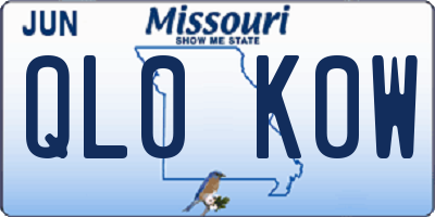 MO license plate QL0K0W