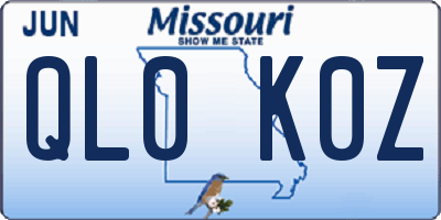 MO license plate QL0K0Z