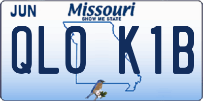 MO license plate QL0K1B