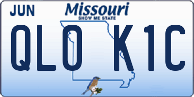 MO license plate QL0K1C