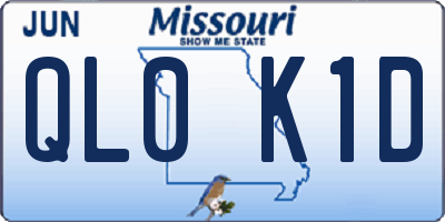 MO license plate QL0K1D