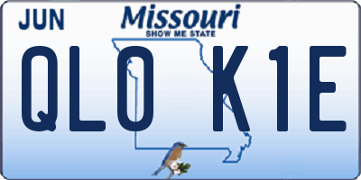 MO license plate QL0K1E