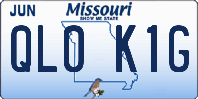 MO license plate QL0K1G