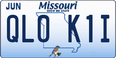 MO license plate QL0K1I