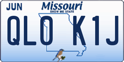 MO license plate QL0K1J