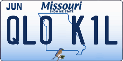 MO license plate QL0K1L