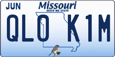 MO license plate QL0K1M