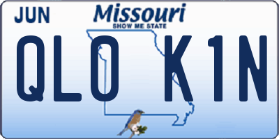 MO license plate QL0K1N