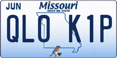 MO license plate QL0K1P