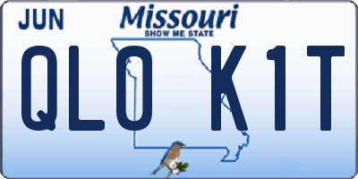 MO license plate QL0K1T