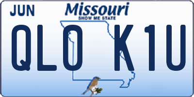 MO license plate QL0K1U