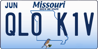 MO license plate QL0K1V