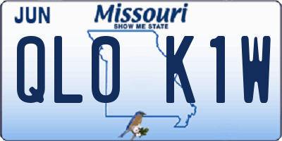 MO license plate QL0K1W