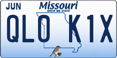 MO license plate QL0K1X