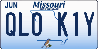 MO license plate QL0K1Y