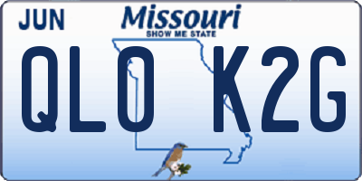 MO license plate QL0K2G
