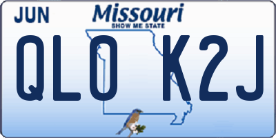 MO license plate QL0K2J