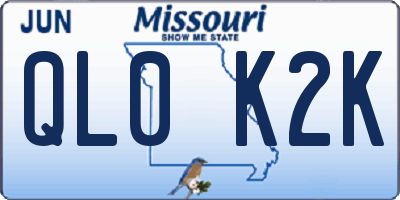 MO license plate QL0K2K