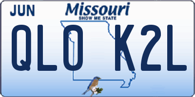 MO license plate QL0K2L