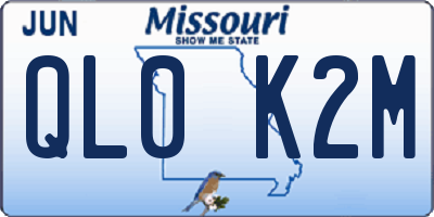 MO license plate QL0K2M