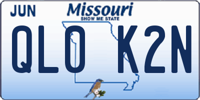 MO license plate QL0K2N
