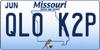 MO license plate QL0K2P